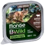 Влажный корм беззерновой Monge BWild Grain Free Wet Buffalo Large Breeds из мяса буйвола с овощами для кошек крупных пород 100 г (70012850)