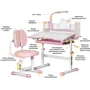 Комплект меблів ErgoKids стіл + стілець + полиця + лампа BD-24 Pink (арт. BD-24 PN): Вік дитини от 4-х лет