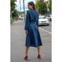 Платье FLFashion Плутос ХПП 3215 52 синее повседневное удлиненное миди: Состав Лен