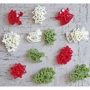 Набір новорічних прикрас із фетру, 4см, 36 шт, мікс квітів