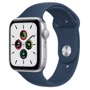 Apple Watch SE 44mm GPS Silver Aluminum Case with Abyss Blue Sport Band (MKQ43)