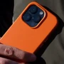 Чехол для iPhone WAVE Premium Leather Edition Case with MagSafe Orange for iPhone 15: Материалы искусственная кожа