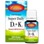 Carlson Labs Liquid Vitamins Super Daily D3 + K2 50 mcg (2,000 IU) & 45 mcg 0.34 fl oz (10.16 ml) Вітамін D3 і Вітамін К2
