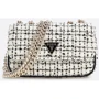 Жіноча сумка крос боді GUESS SPARK MICRO MINI чорно-біла (HWTZ8700780-BKW): Фактура Тканая