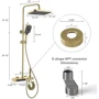 Душевая система Lefton Thermostatic Shower System with 5 Water Modes and Temperature Display Screen-SST2206 Brushed Gold фото 16