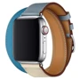 Apple Watch Series 4 Hermes 40mm GPS+LTE Stainless Steel Case with Bleu Lin/Craie/Bleu/Nord Swift Doubl Tour (H078731CJAD): Розмір 40mm