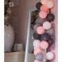 Гирлянда Cotton ball lights на 10 шаров 2,7м, Pink-Grey: Длина, м 2.7