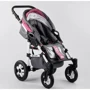 Коляска универсальная 2в1 Victoria Gold Saturn 3 № 0140-С-76 (1) серый с розовым в гошек (белая рама) фото 11