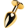 Анальная пробка с кристаллом Metal By Toyfa Gold anal plug ruby