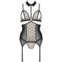 Корсет с открытой грудью Passion DOMINICA CORSET Вeige XXL/XXXL (стринги в наборе)