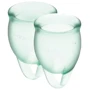 Набір менструальних чаш Satisfyer Feel Confident (light green), 15мл і 20мл, мішечок для зберігання