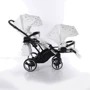 Универсальная коляска для двойни 2 в 1 Junama Glow Duo Slim 03, белый с серебристым (J-G-DUOs-03): Тип коляски Коляска для двойни