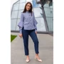 Блуза FLFashion Каприз-1 ФБК 3103 46 голубая с длинным рукавом