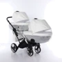 Универсальная коляска для двойни 2 в 1 Junama Mirror Satin Duo Slim 04, белый с серебристым (J-MS-DUOs-04) фото 9