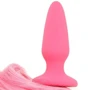 Анальна пробка з хвостиком Unicorn Tails Pastel, 8,4х3,2 см, рожевий