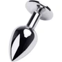 Анальная пробка с кристаллом Metal By Toyfa Silver anal plug black gem