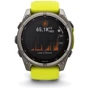 Смарт-часы Garmin Fenix 8 Solar 51mm Sapphire Titanium with Amp Yellow/Graphite Silicone Band (010-02907-21): Дисплей 1.4" (280x280) / Sapphire Crystal