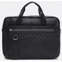 Мужская конференц-сумка Borsa Leather черная (K11117-black): Фактура Матовая, Тиснение
