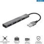 Адаптер Trust Adapter Halyx USB to 4xUSB Grey (23786_TRUST): Цвет серый
