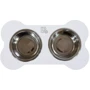 Миски Lucky Pet металлические на деревянной подставке линейка Пир 2x0.4л/13см белый (553072): Тип Миски
