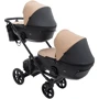Коляска универсальная для двойни 2 в 1 Bair Kiwi Duo Eco BKD-18/15 капучино / черный (681041): Ширина шасси 59 см
