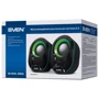 Акустична система SVEN 290 Black / Green: Діапазон відтворюваних частот 100-20000 Гц