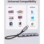 Адаптер Ugreen Adapter CM511 USB-C to 3xUSB 3.0+HDMI+SD Space Gray (60383): Интерфейс подключения USB-C