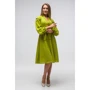 Платье FLFashion Иллюзия ТПИ 2771 46 зеленое повседневное удлиненное миди: Длина рукава Длинный