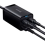 Зарядное устройство Baseus Wall Charger GaN3 Pro 2xUSB 2xType-C 65W Black with USB-C cable (CCGP040101): Особенности Быстрая зарядка, USB-C