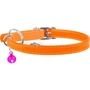 Ошейник Waudog Glamour с QR паспортом для котов кожаный оранжевый 9 мм (32754) фото 2