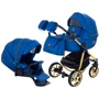 Коляска 2 в 1 Adamex Hybryd Plus Polar (Gold) Кожа 100% Y220А темно-синий перламутр (623954)
