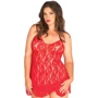 Пеньюар Leg Avenue Rose Lace Flair Chemise Red Plus Size