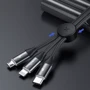 Кабель Baseus USB Cable to Lightning/microUSB/USB-C Car Co-Sharing 3.5A 1m Black (CAMLT-FX01) фото 7