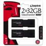 USB-флешка Kingston 2x32GB DataTraveler 100 G3 USB 3.1 Black (DT100G3 / 32GB-2P): Максимальна швидкість читання, МБ / с 100