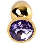 Анальная пробка с кристаллом Metal By Toyfa Gold anal plug amethyst