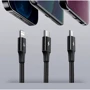 Кабель Baseus Cable USB-C to Lightning/microUSB/USB-C Rapid 1.5m Black (CAMLT-SC01) фото 3