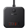 Зарядний пристрій Baseus Wall Charger 3AC+2xUSB+2xUSB-C PowerCombo Cube Power Strip 30W 1.5m Black: Кабель в комплекті отсутствует