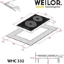 Варочная поверхность электрическая Weilor WHC 332 BLACK: Размеры для встраивания 5.2 x 26.8 х 49 см