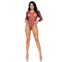 Боди Leg Avenue Crystalized fishnet bodysuit Burgundy One Size