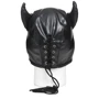 Маска Master Series Dungeon Demon Bondage Mask with Horns - Black