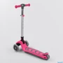Самокат триколісний Best Scooter з сидінням, складаний алюмінієвий кермо, 4 колеса PU зі світлом Pink (99637): Тип гальма ножний