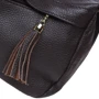 Женская сумка через плечо Borsa Leather темно-коричневая (1t300-brown): Фактура Матовая, Зернистая