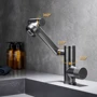 Змішувач для раковини Lefton KF2205 із дисплеєм температури латунь сірий: Вид змішувача Джойстик
