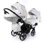 Универсальная коляска для двойни 2 в 1 Junama Glow Duo Slim 03, белый с серебристым (J-G-DUOs-03) фото 11