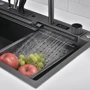 Кухонная мойка Lefton Waterfall Workstation Kitchen Sink Set With Digital Temperature Display & Knife Holder-KS2204: Форма Прямоугольная