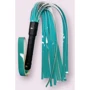 Флоггер из искусственной лакированной кожи Flirty ECO Varnish Leather - Black & Aquamarine, BL-00048