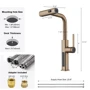 Смеситель для кухни Lefton Waterfall & Pull-Out Kitchen Faucet with Temperature Display-KF2209 Brushed Brass: Материал Латунь