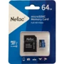Карта памяти Netac 64GB microSD class 10 UHS-I U1 (NT02P500STN-064G-R): Тип карты MicroSDHC