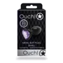 Металлическая анальная пробка Ouch! Heart Gem Gunmetal - Amethyst Purple, S