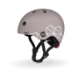 Детский защитный шлем Scoot&Ride коричневый с фонариком (SR-181206-BROWNLINES) фото 7